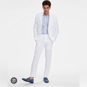 Bar III Men's Slim-Fit Linen White 2 Piece Suit Jacket Pants - NWT